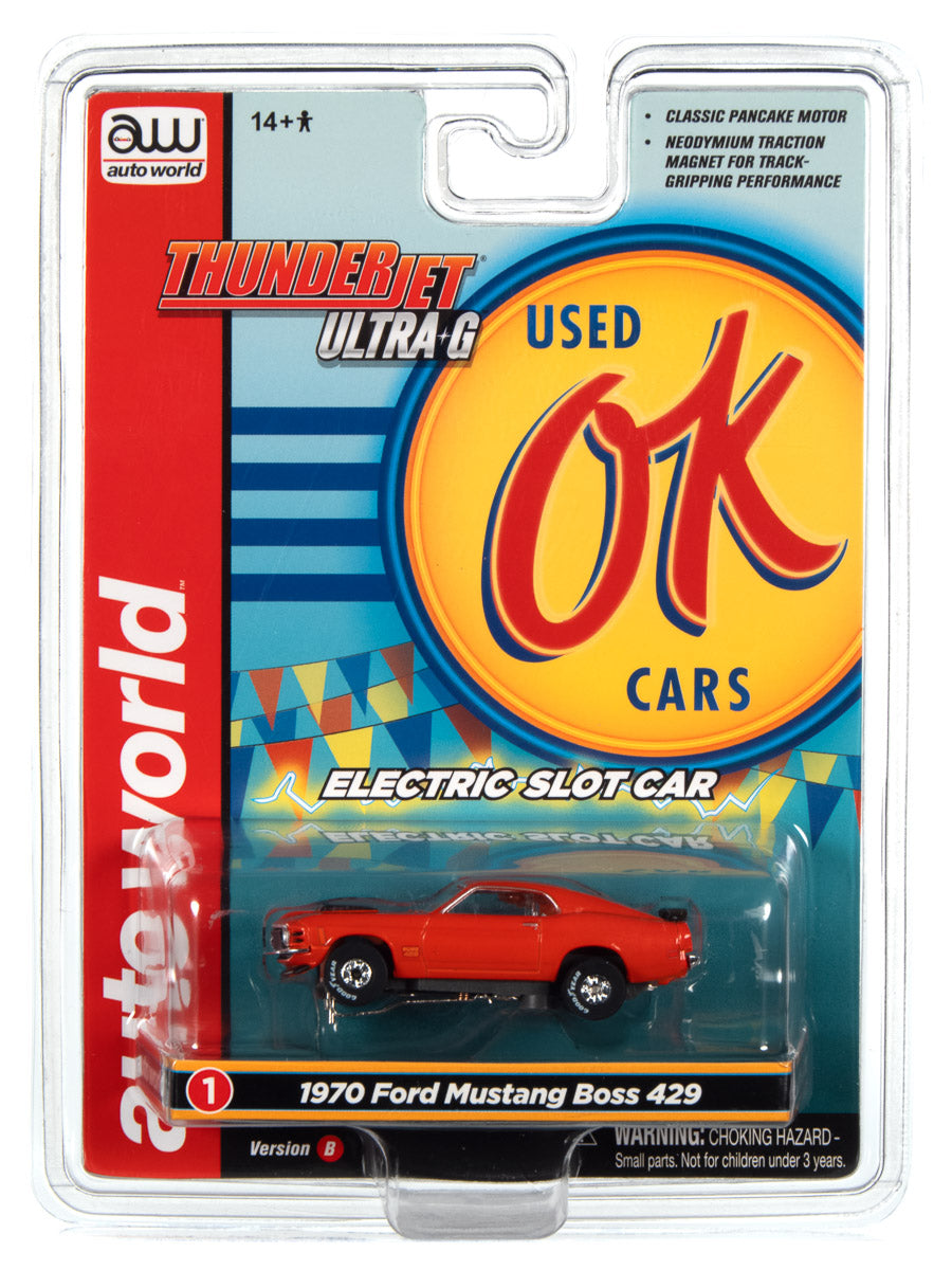 Auto World's Thunderjet Release 1 Slot Car Set - OK Used Cars SC377: A Racing Sensation!