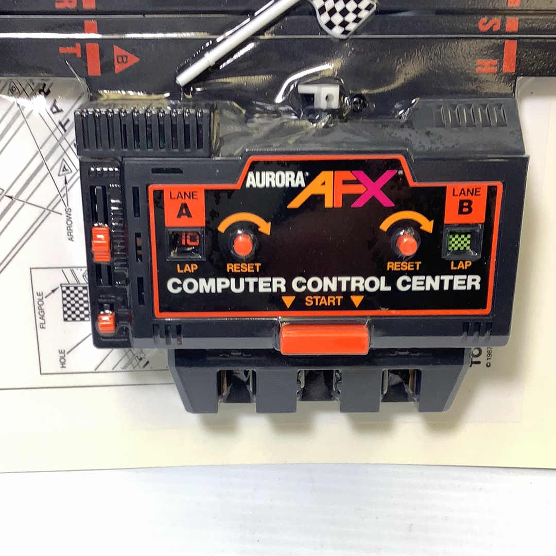 Aurora Tomy AFX Vintage Computer Control Center w/ Flag - 8639 - Enhance Your Slot Car Racing!