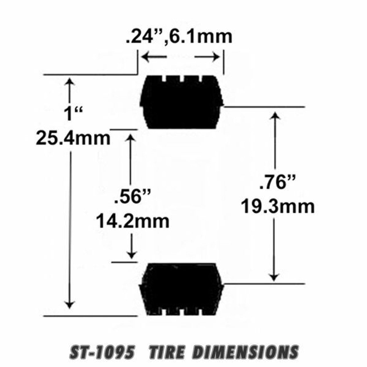Jel Claw Tires for 1/32 Marx Open Wheel Racing Cars - ST 1095
