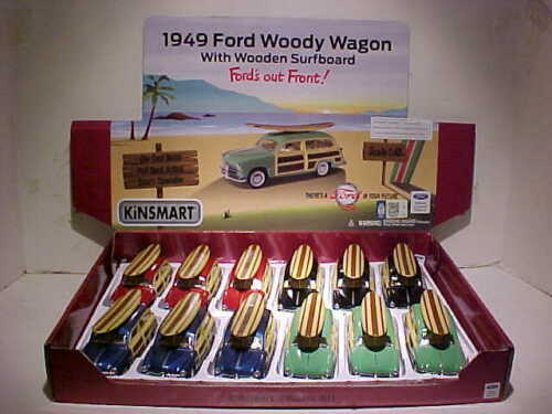 1949 Ford Woody Wagon with Wooden Surfboard - A Must - Have Toy by Kinsmart! 5402DSI