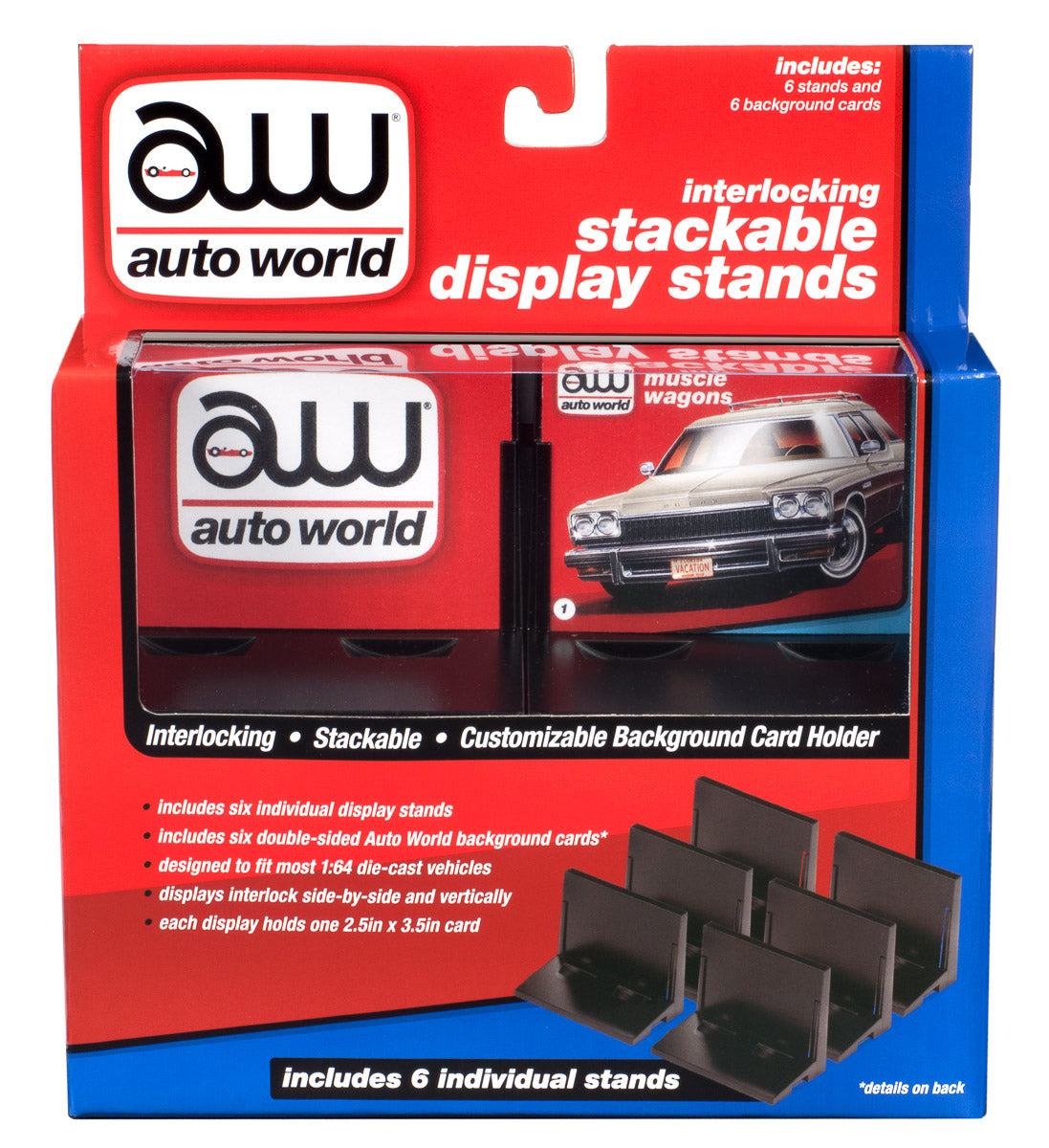 Auto World Stacking Display Stand Pack of 6 | AWDC017 - Enhance Your Racing Collection!