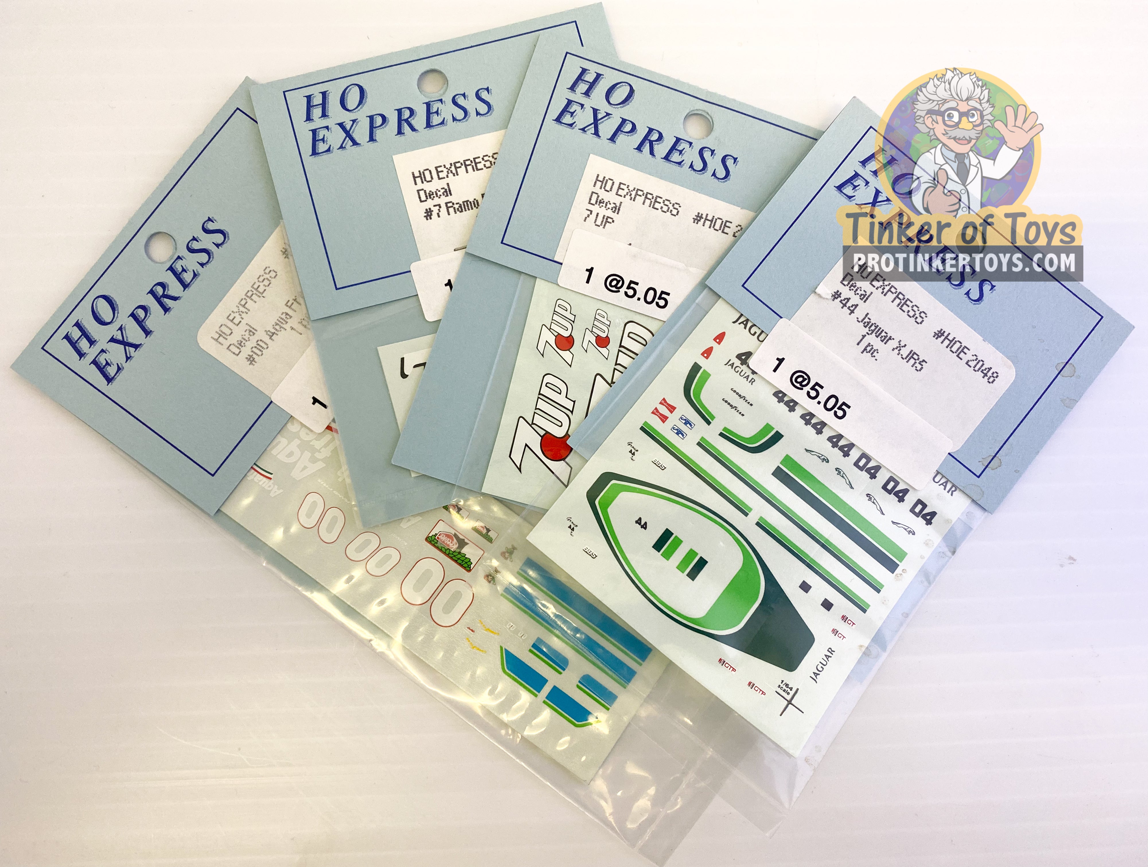 Exciting HO Express Slot Car Decal Sticker Pack (2040 - 2049)!