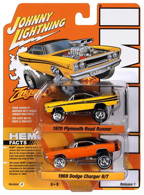Don't Miss Out! Johnny Lightning 1970 Plymouth Road Runner & 1969 Dodge Charger R/T HEMI 1:64 Diecast Set - Limited Edition!