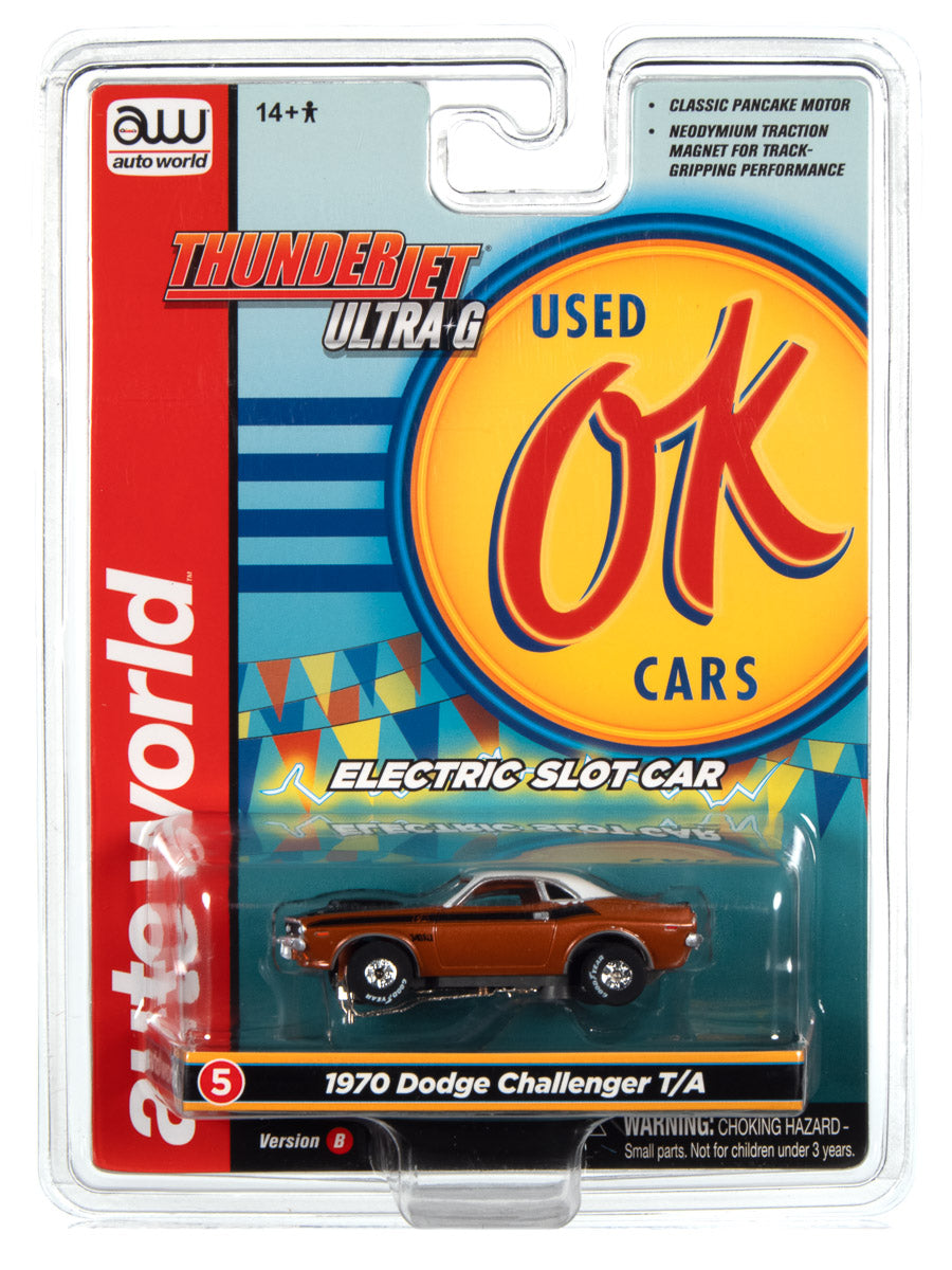 Auto World's Thunderjet Release 1 Slot Car Set - OK Used Cars SC377: A Racing Sensation!