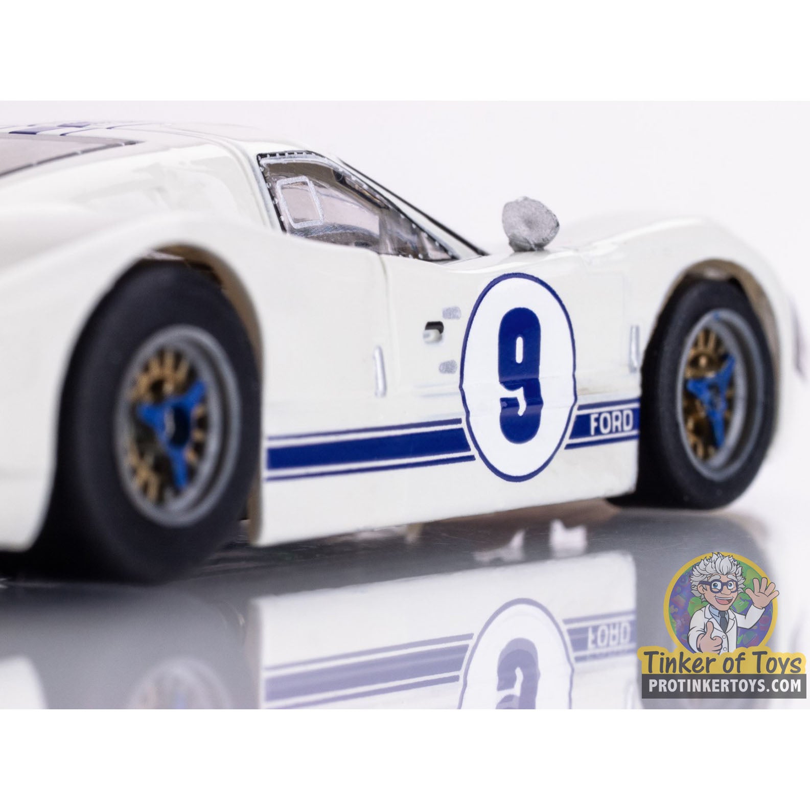 AFX/Racemasters Ford GT40 Mark IV #9 White Slot Car - 22078