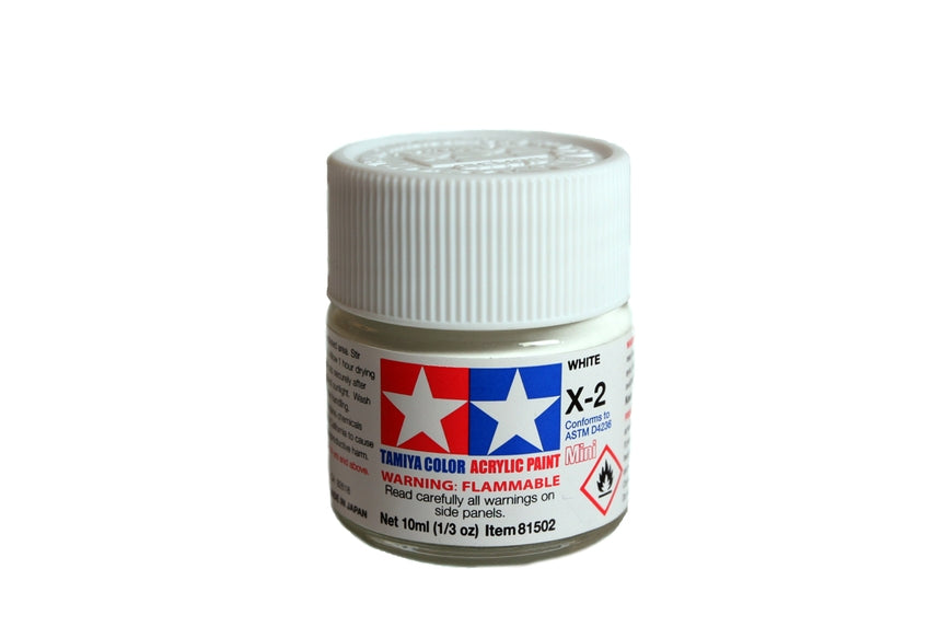 Tamiya Acrylic Mini X-2 White 10ml Paint - Shine Bright!
