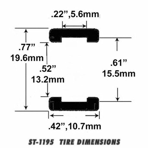 Jel Claw ST 1195 Scale Slot Car Tires for 1/32 Slot It Porsche 956 and Nissan GT 1 Race Cars