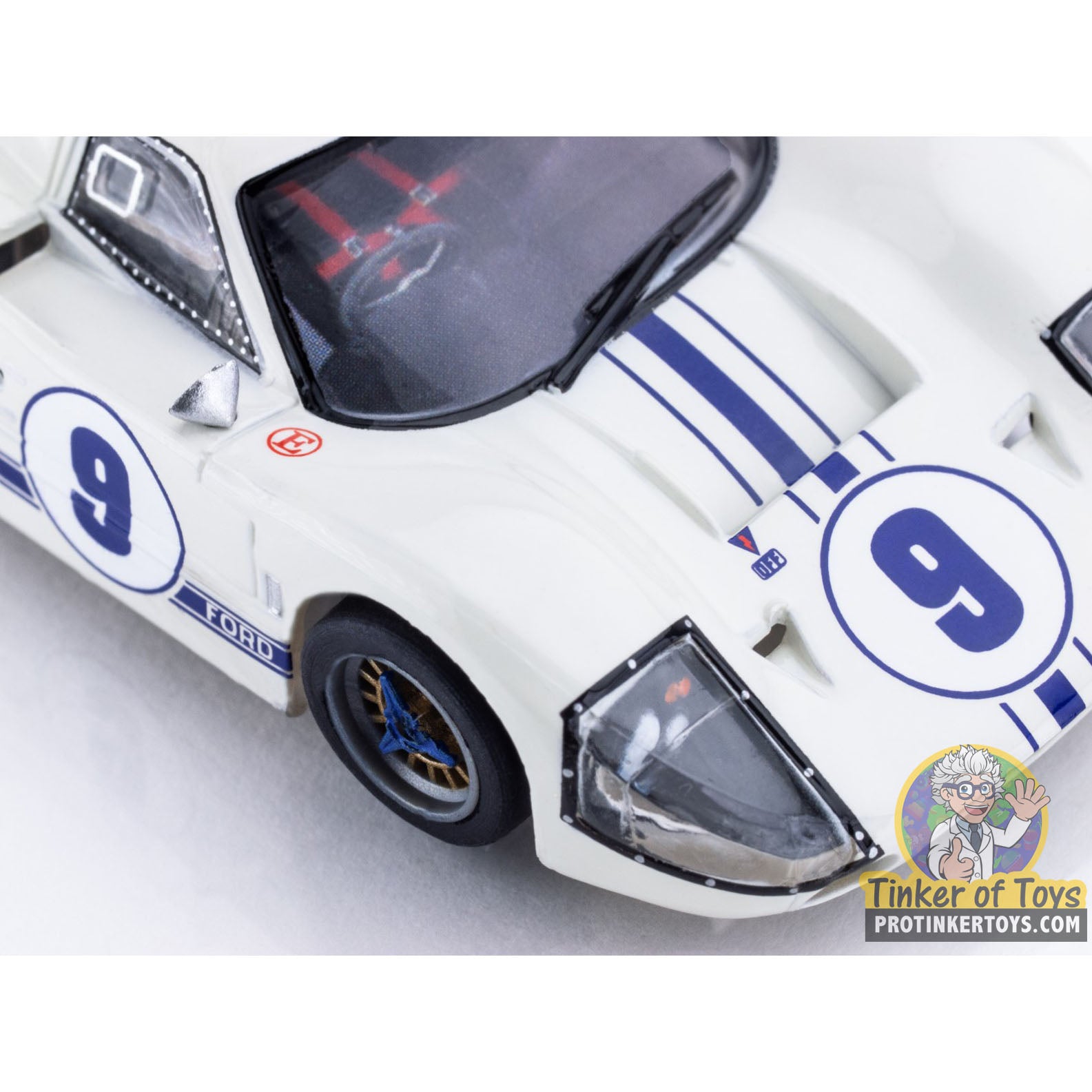 AFX/Racemasters Ford GT40 Mark IV #9 White Slot Car - 22078