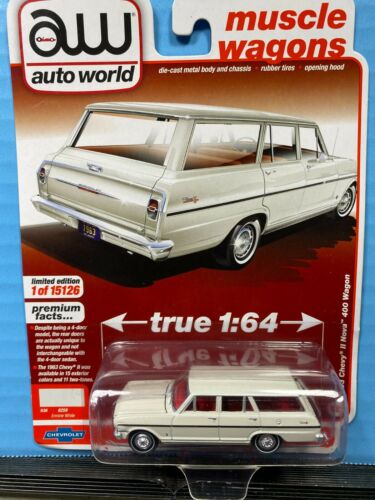 AW Auto World 1963 Chevrolet II Nova 400 Wagon 1:64 Muscle Wagons - AW64332 Die - Cast: A Must - Have Collectible!
