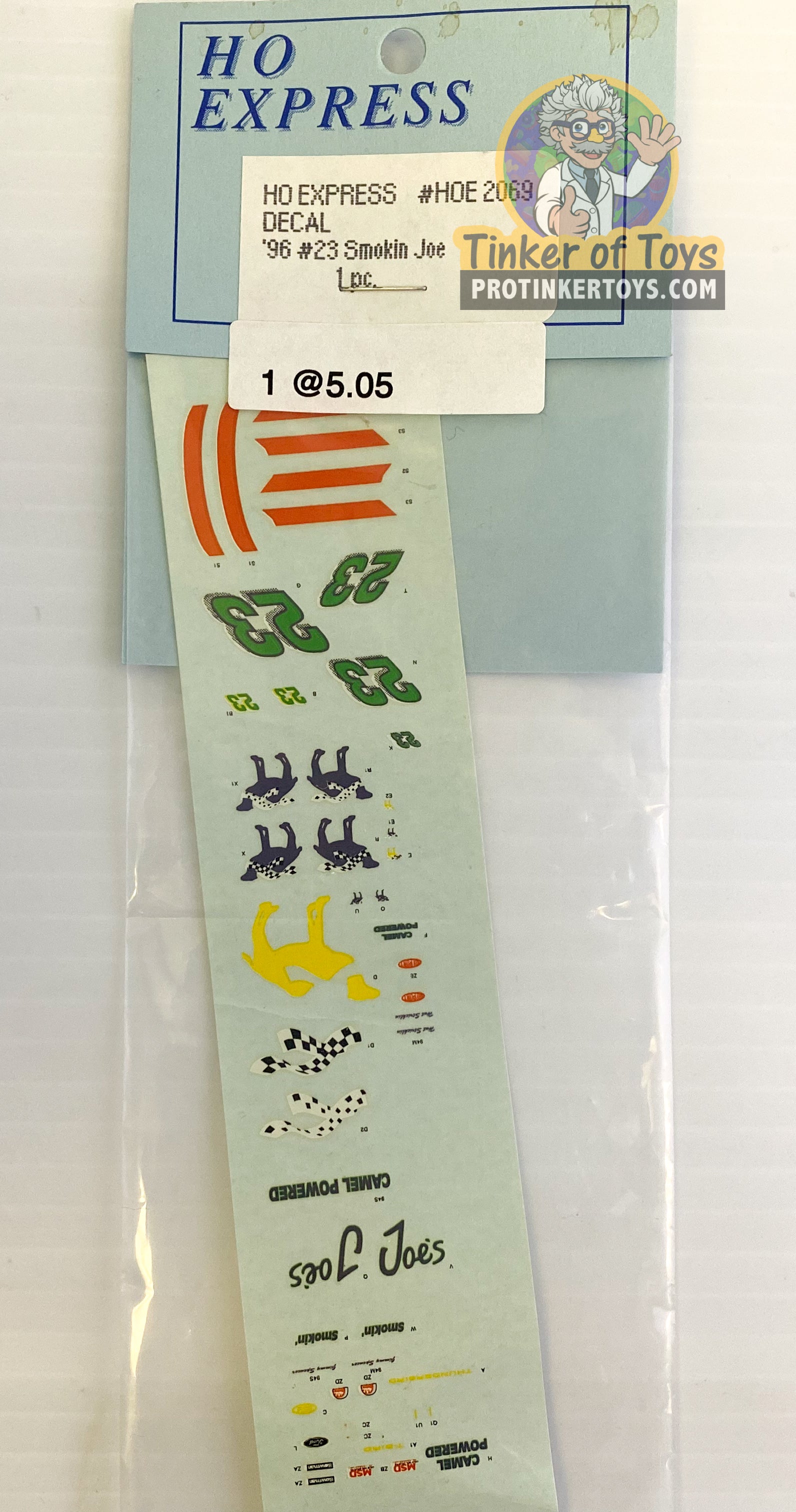 Exciting HO Express Slot Car Decal Sticker Pack 2060 - 2069