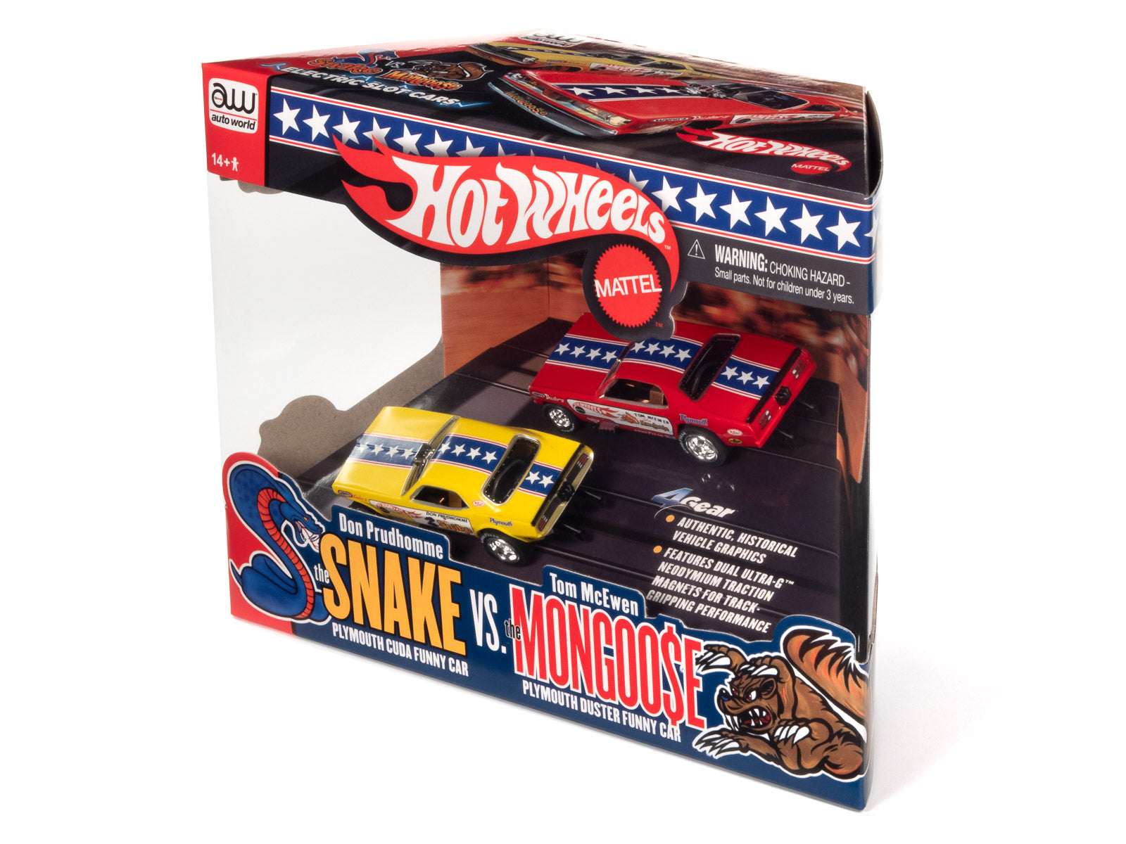 Hot Wheels Snake & Mongoose 2-Pack - 4Gear | SC2PK001 | Auto World - Relive the Drag Racing Rivalry!