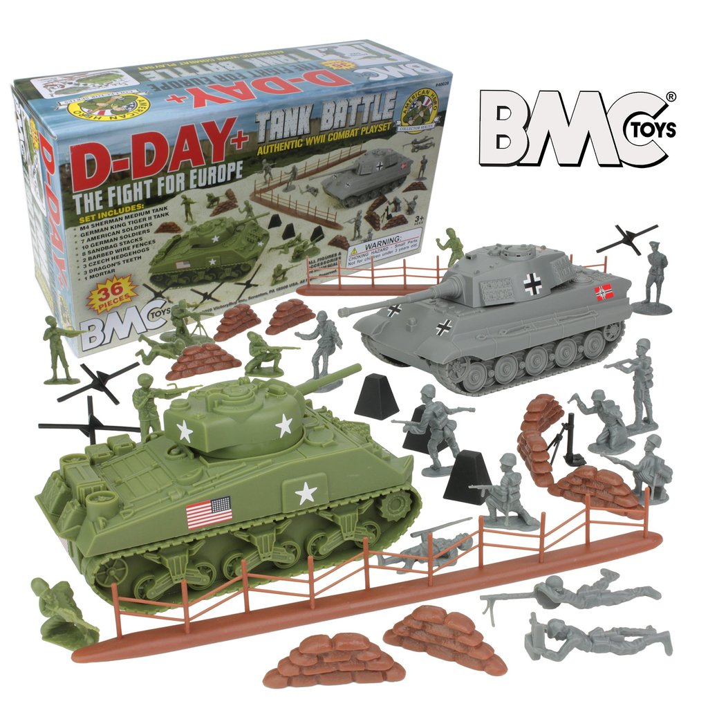 WW2 D-Day Tank Battle 36pc Playset | 40039 | BMC - Relive the Epic Battle!