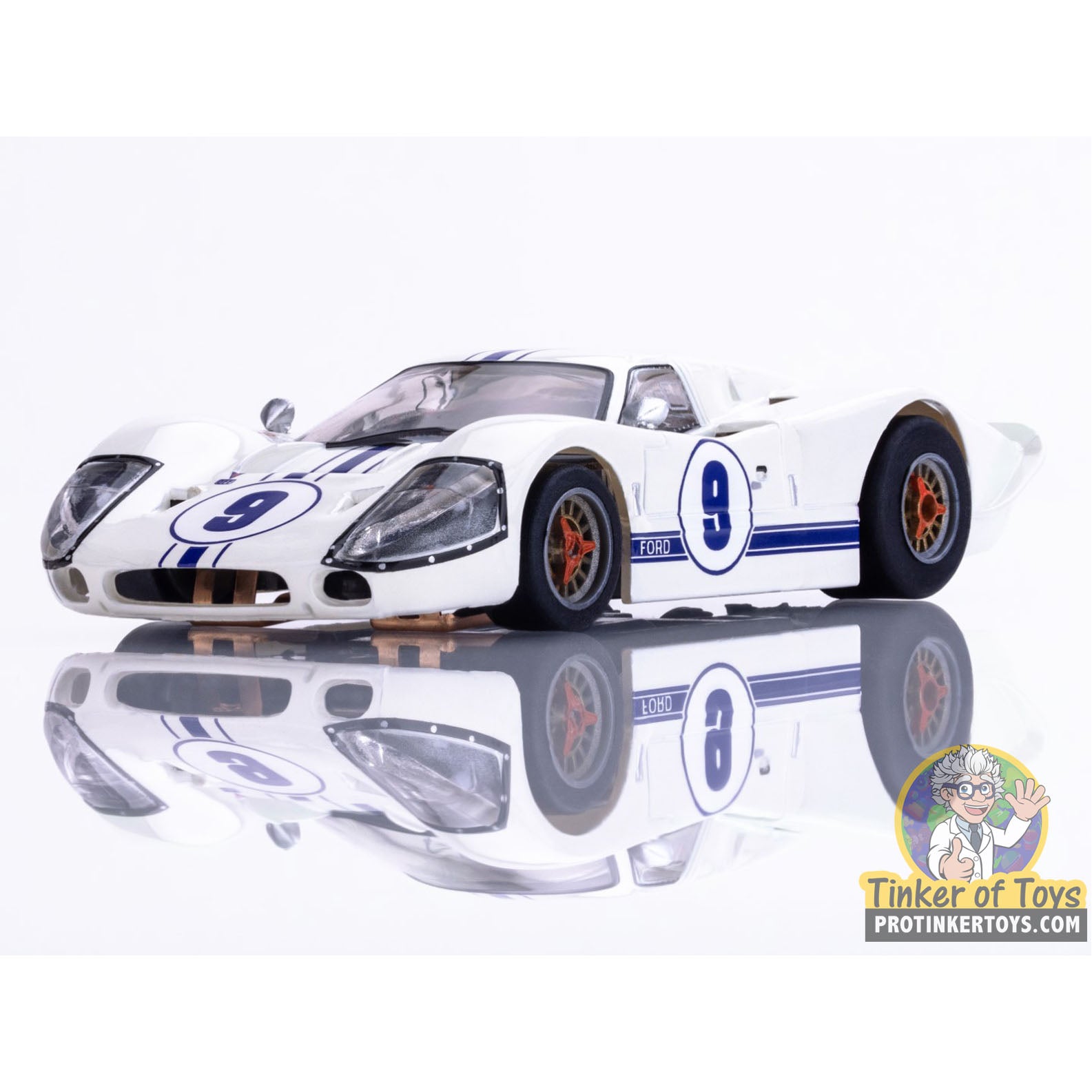 AFX/Racemasters Ford GT40 Mark IV #9 White Slot Car - 22078
