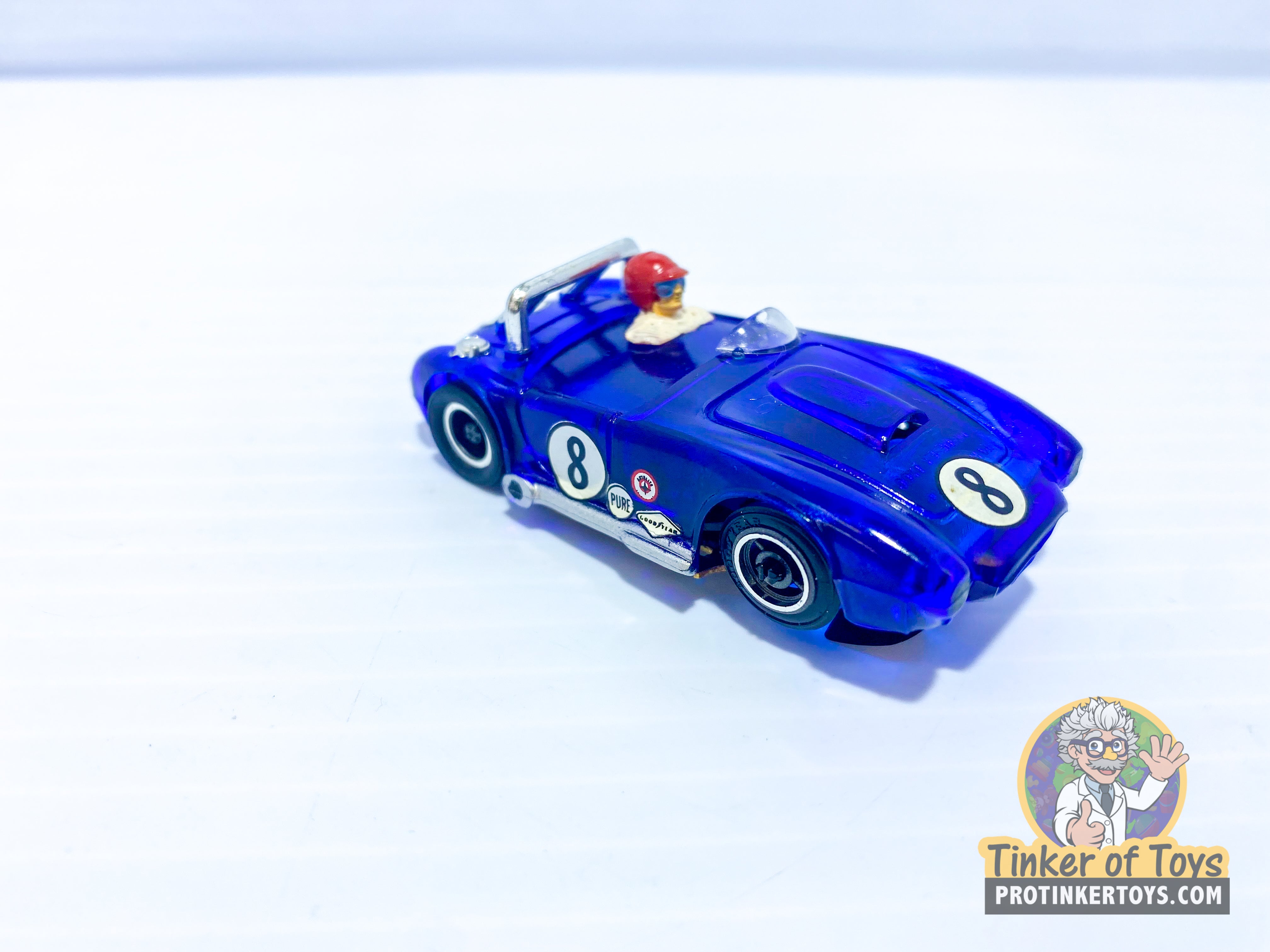 1971 427 AC Cobra #8 Clear Blue - TYCO PRO: A Must-Have Slot Car!