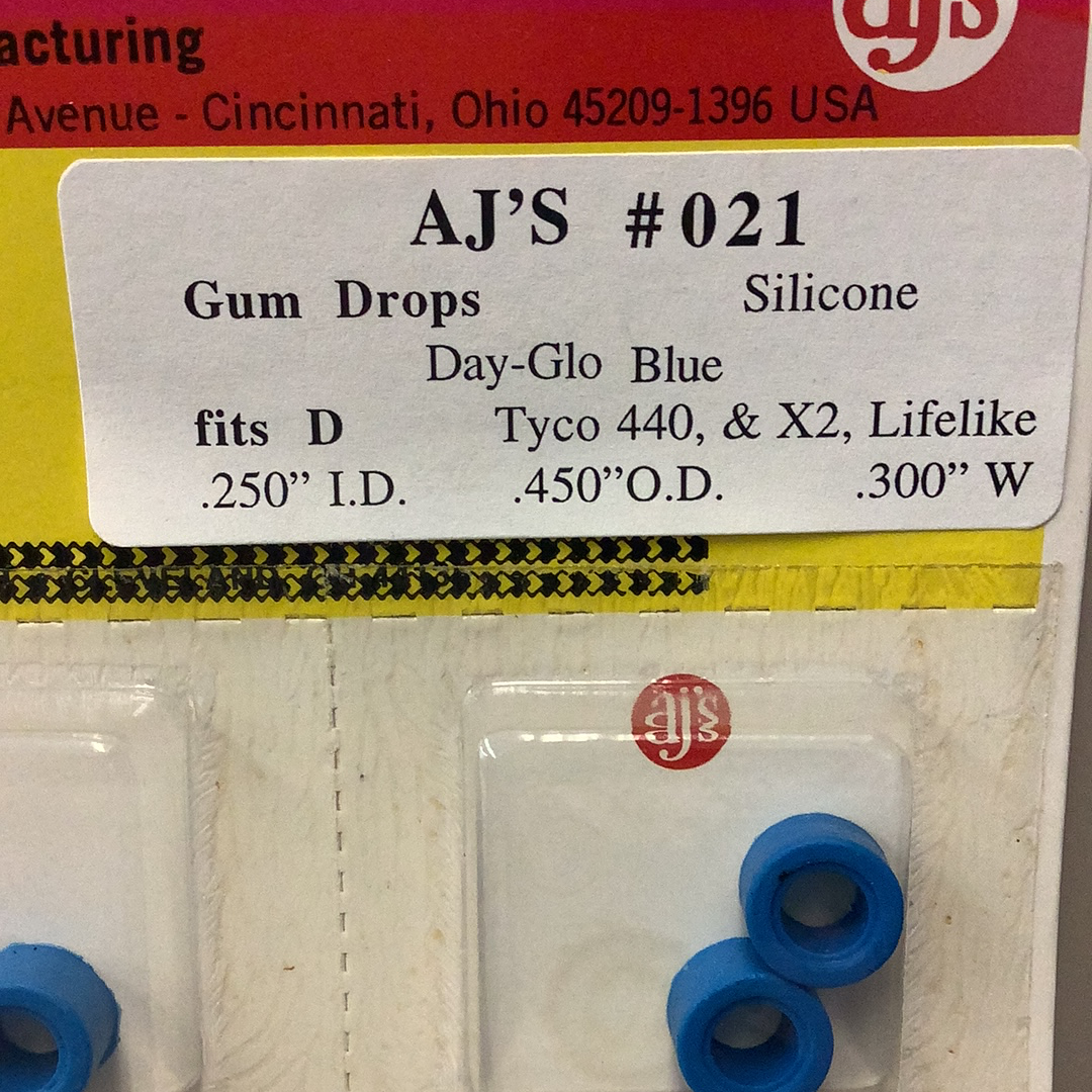 AJ'S 021 Day-Glo Blue Gum Drops Silicone Tires - A Must-Have!