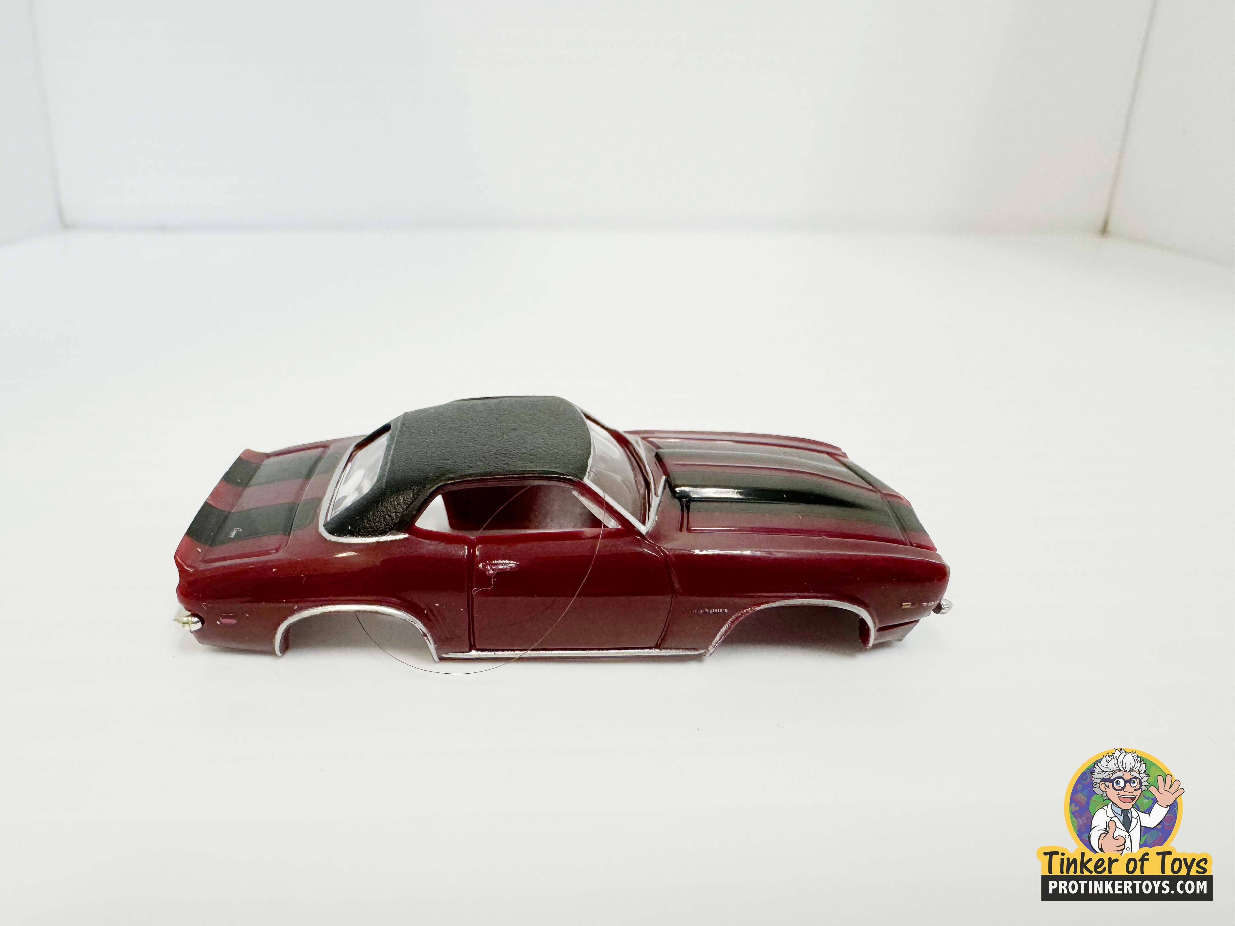 1969 Camaro RS Convertible Maroon with Black Stripes - A Classic Muscle Car Replica by Model Motoring