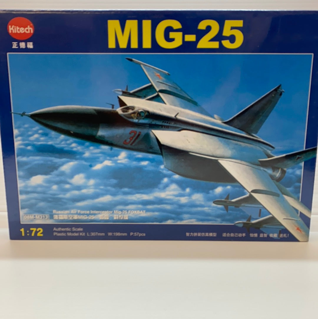 Second Chance Mig-25 Foxbat 1:72 Scale Model Kit - Kitech 08M-M313