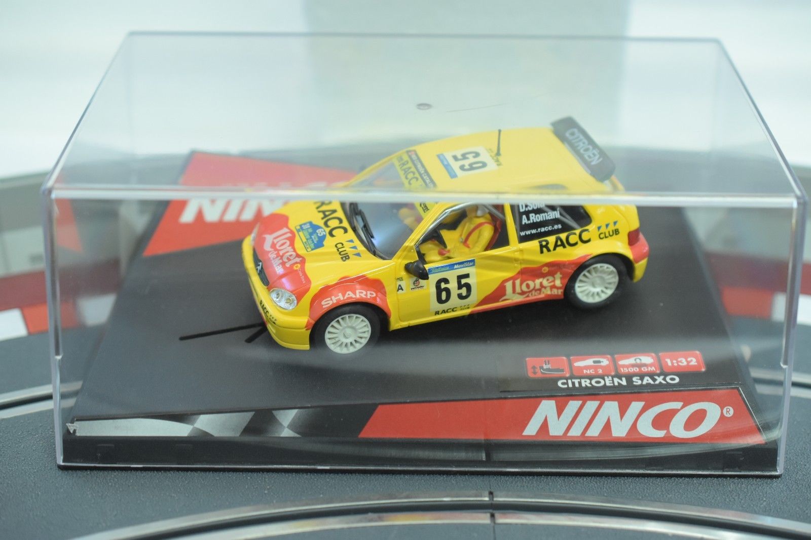 Ninco's Exciting Citroen Saxo JWRC 'RACC' D Sola Slot Car - 50266