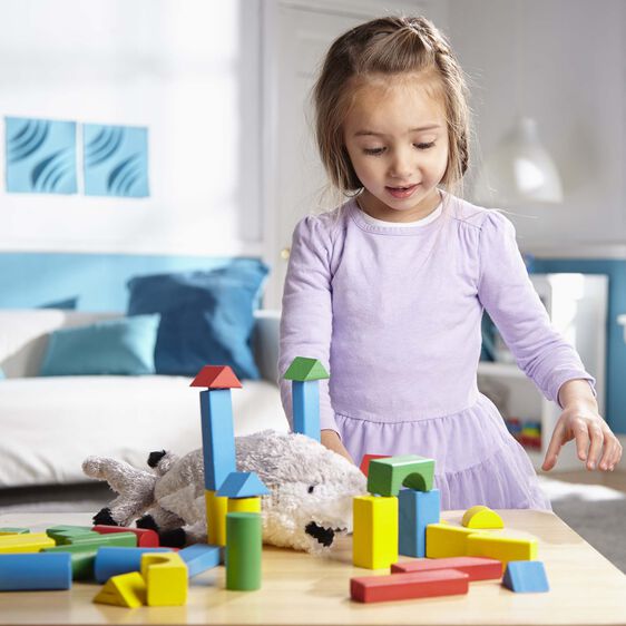 Melissa & Doug's Enchanting 100-Piece Wood Block Set - Unleash Creativity!