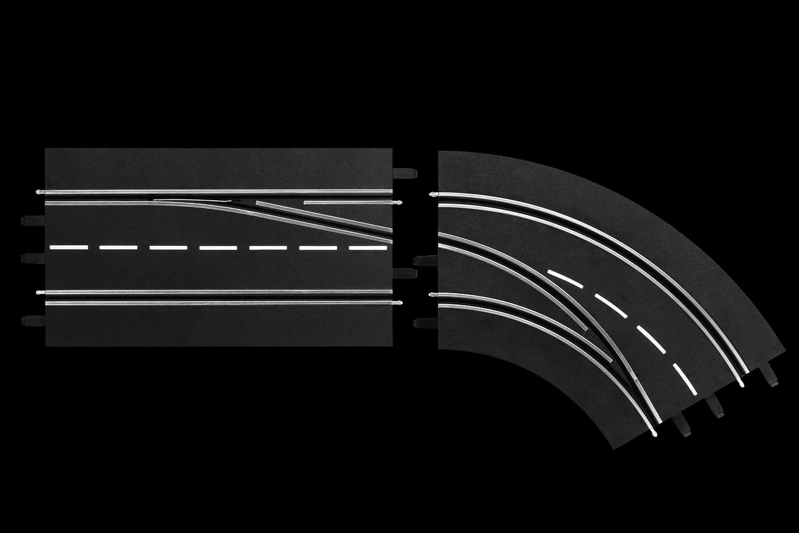 Carrera Right Lane Change Curve: Out to In