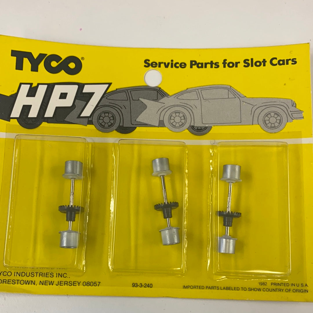 Tyco HP7 Rear Axle Set with Crown Gear and Hubs (3 Axles) | SKU 6578