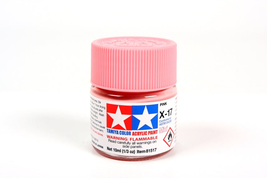 Tamiya Acrylic Mini X-17 Pink Paint (10ml) - Item 81517