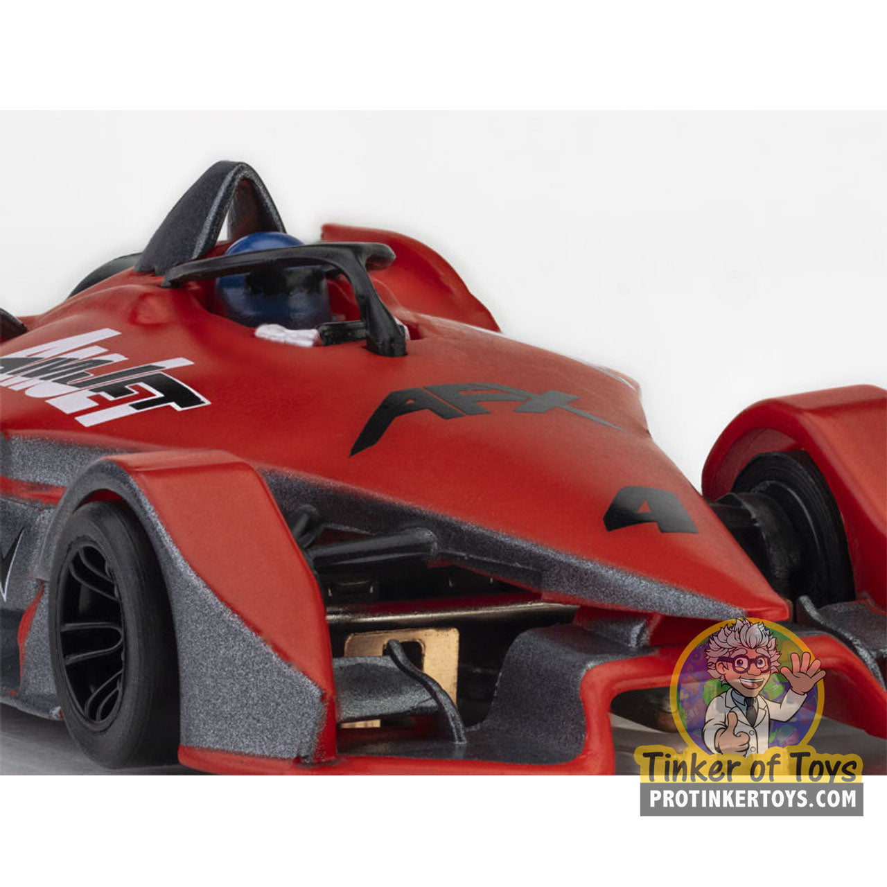 AFX/Racemasters Formula N #4 Red/Gray Mega G+ HO Slot Car - 22066