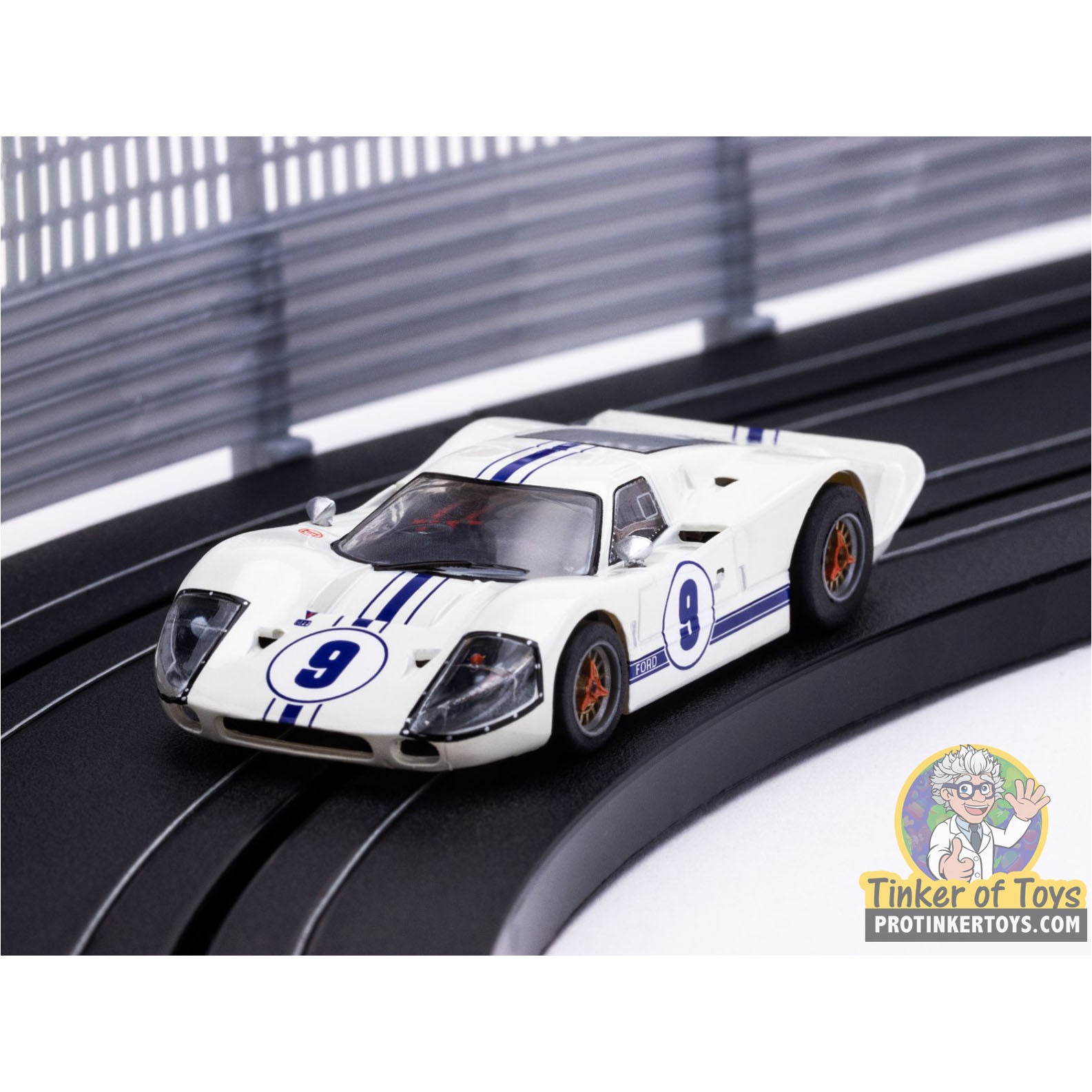 AFX/Racemasters Ford GT40 Mark IV #9 White Slot Car - 22078