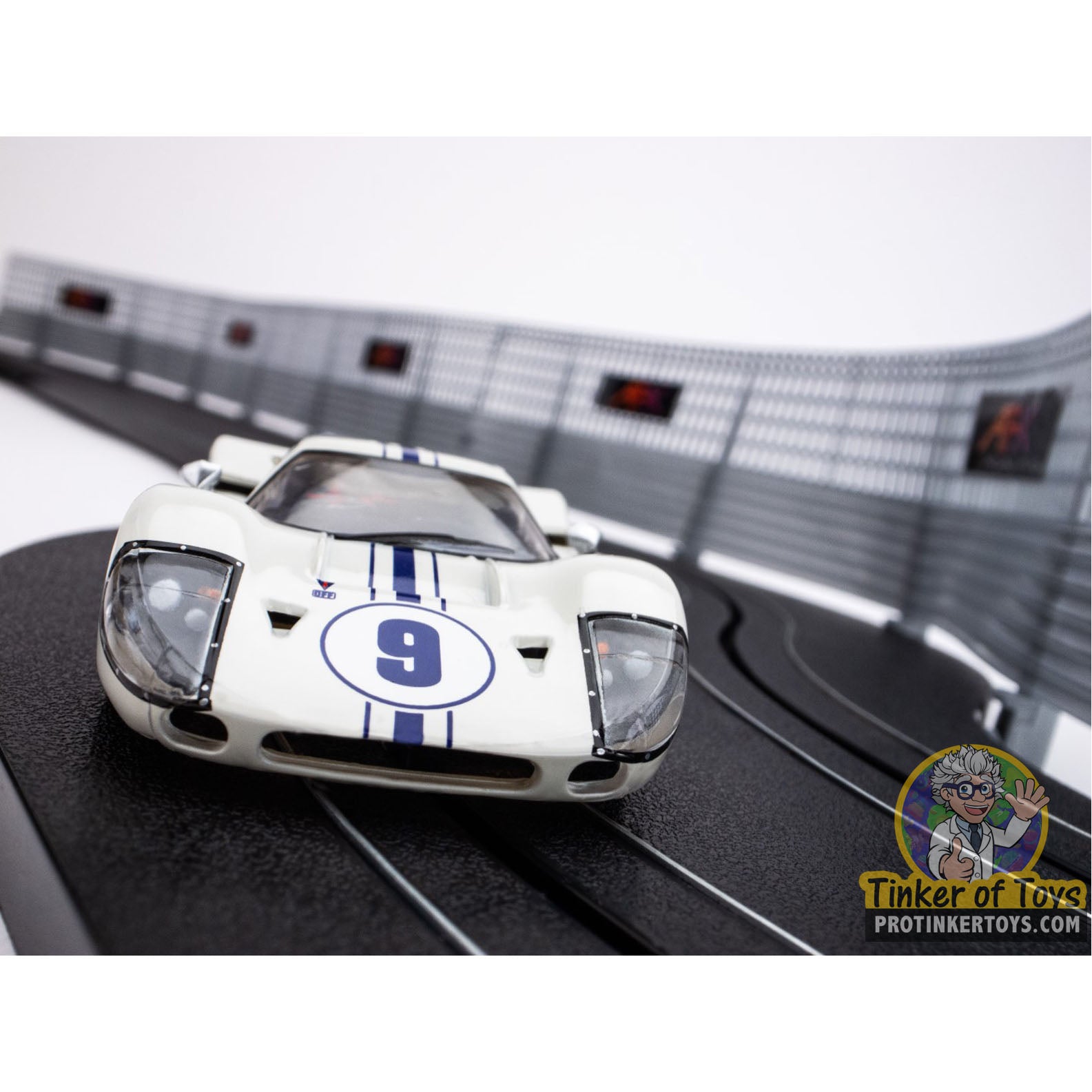 AFX/Racemasters Ford GT40 Mark IV #9 White Slot Car - 22078