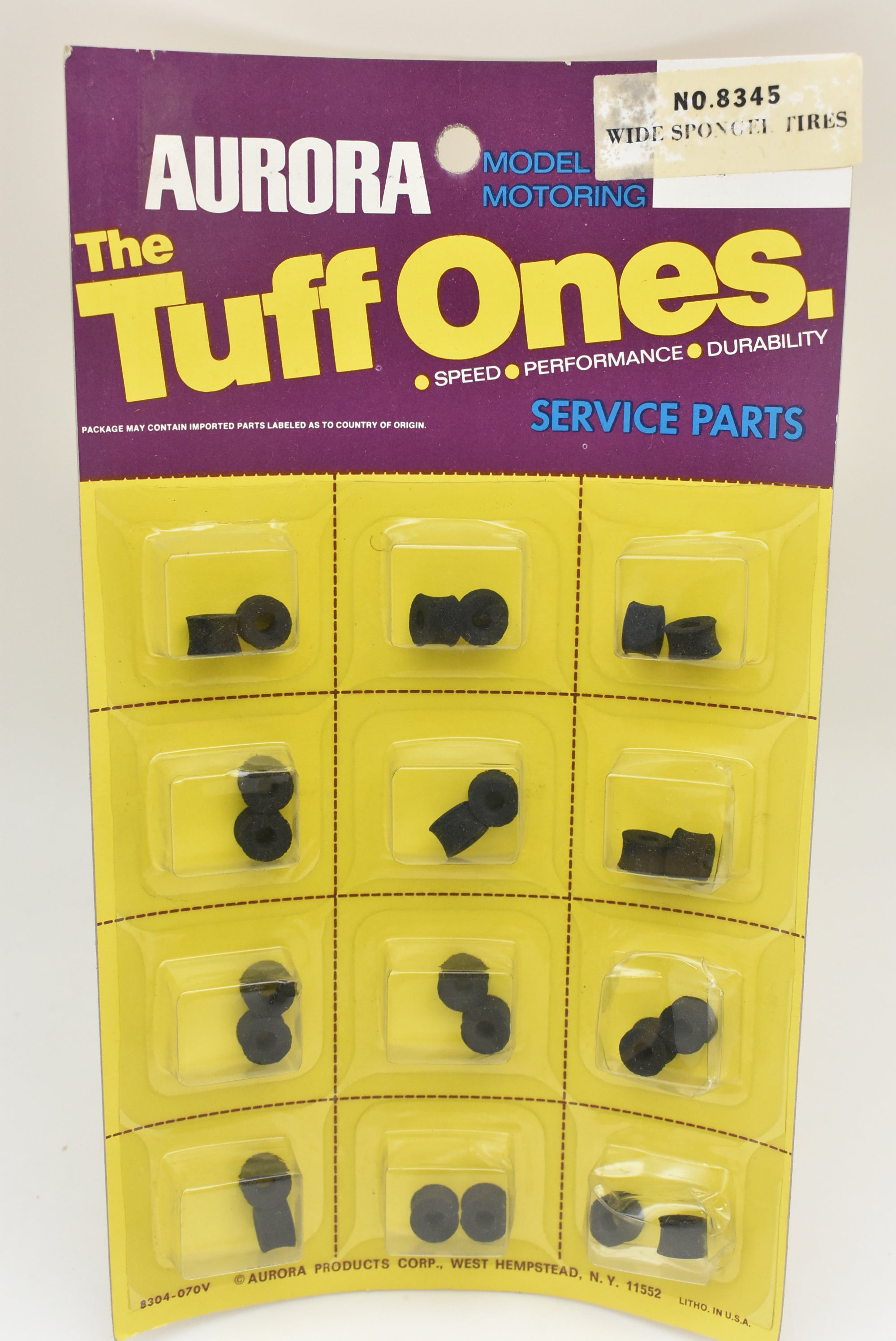 Tuff One Sponge Tires - 1 Card of 12/Pk by Aurora Model Motoring