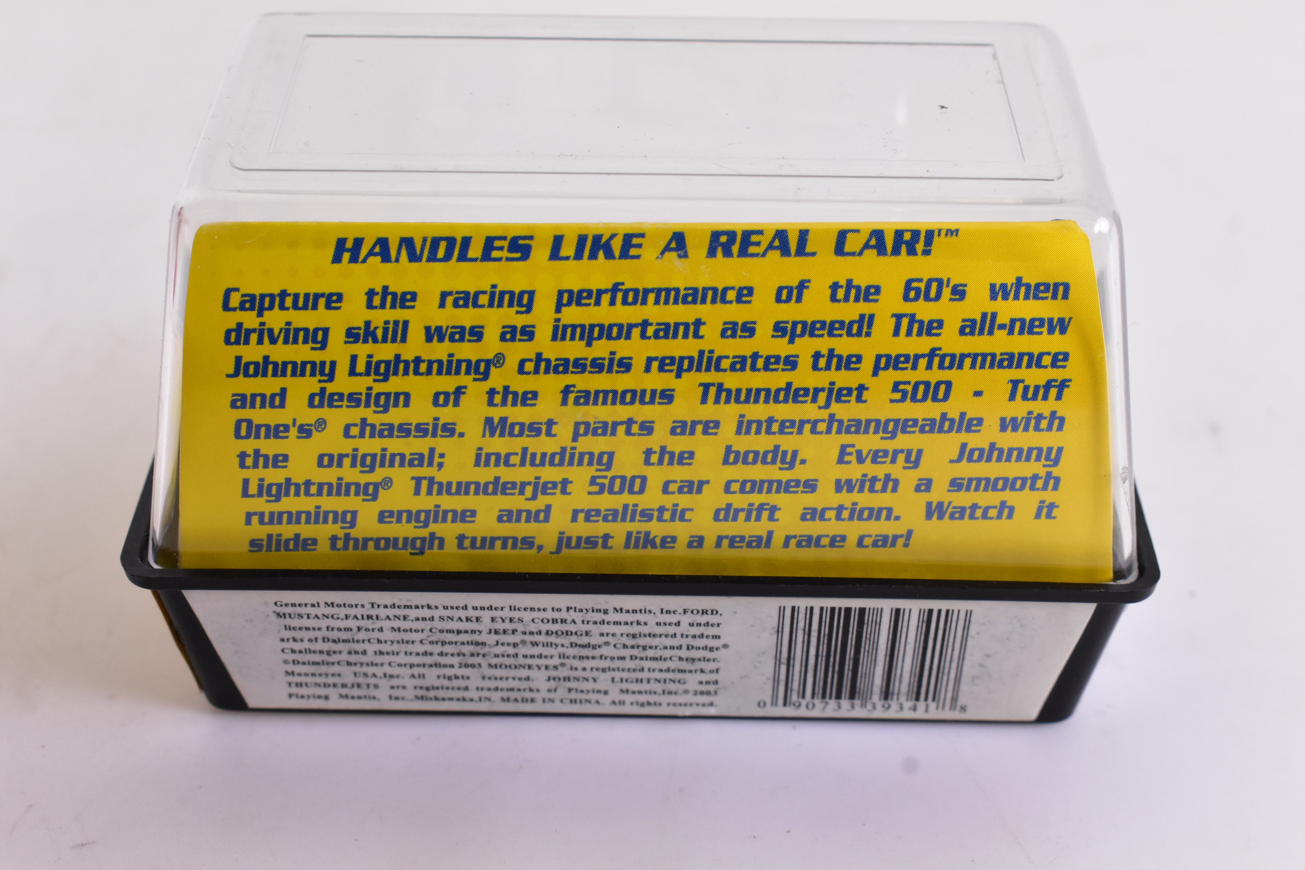 1965 Ford Mustang Convertible L Blue Chrome - ThunderJet 500 Chassis Ho Scale Racer | Auto World - A Must - Have for Racing Enthusiasts