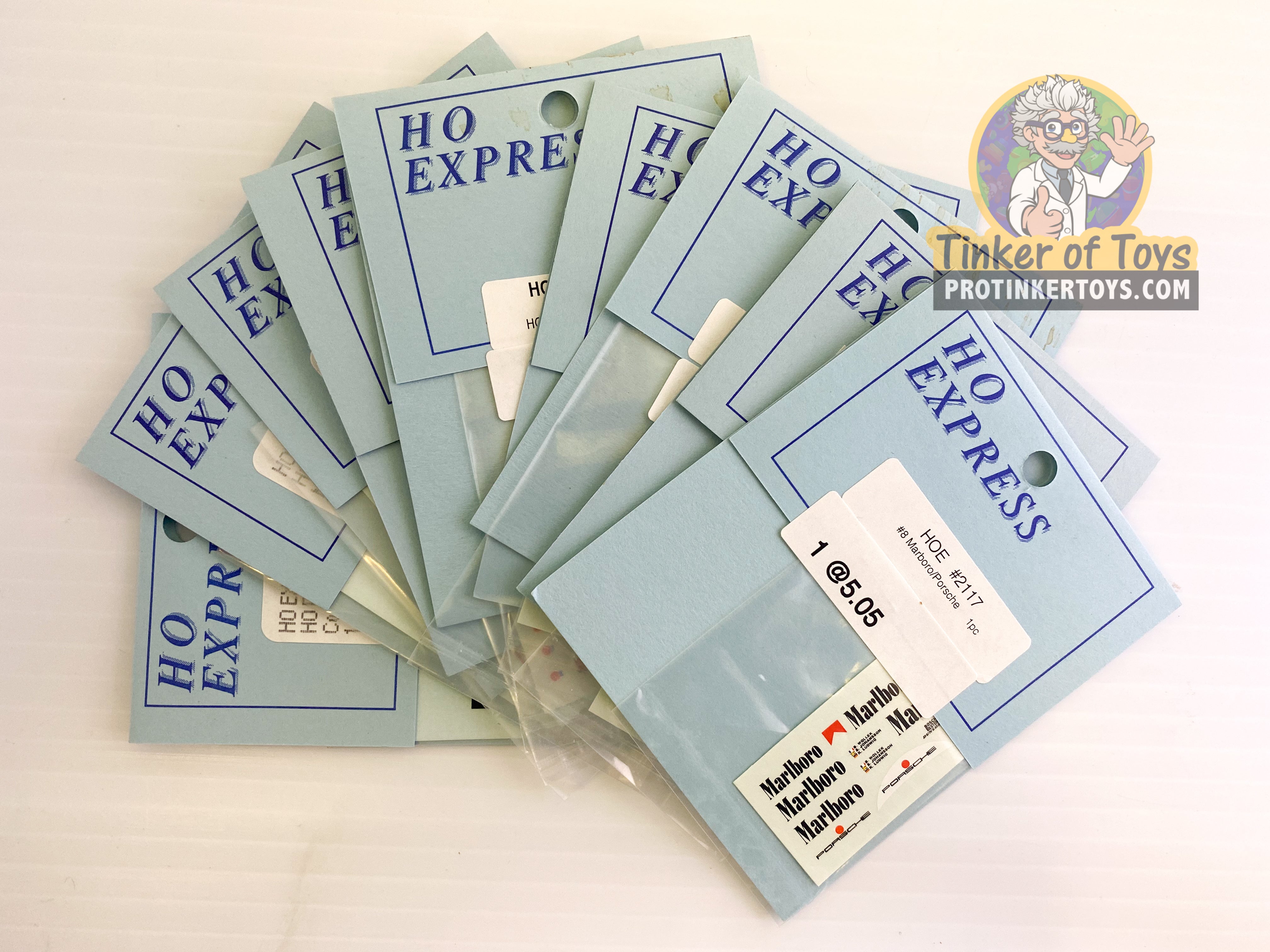Exciting HO Express Slot Car Decal Sticker Pack (2110 - 2119)