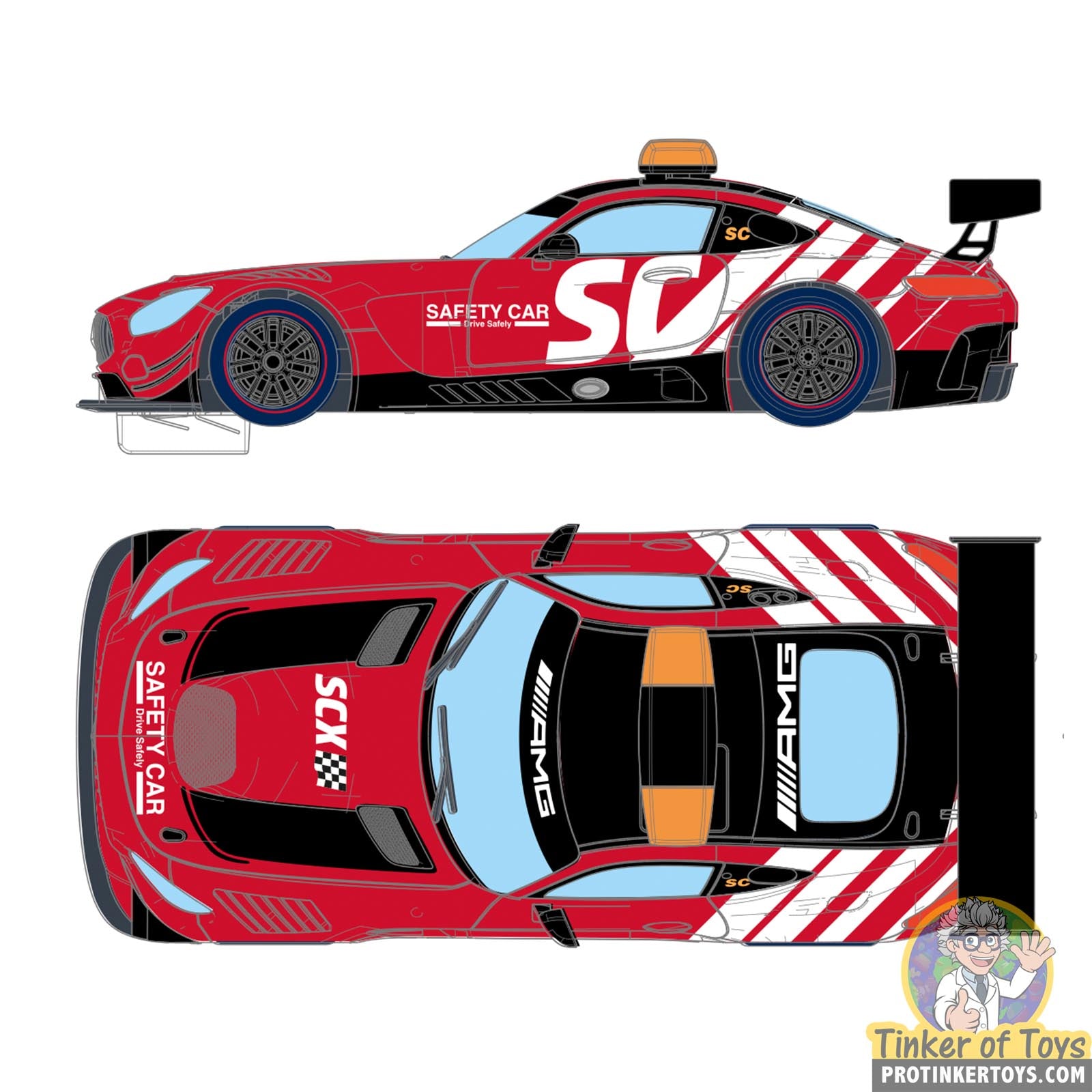 Mercedes AMG GT3 - Safety SCX Advance Slot Car Set | E10459X300