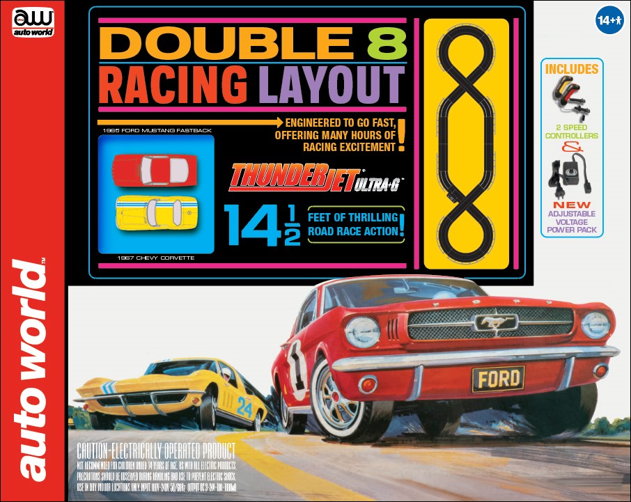 Thrilling 14.5' Double 8 Racing Slot Race Set SRS341 by Auto World