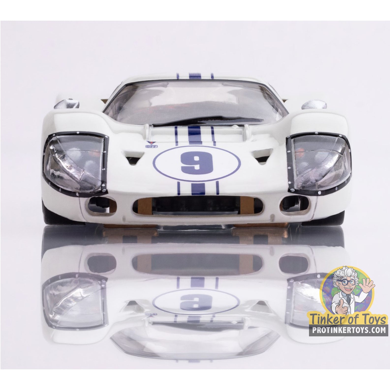 AFX/Racemasters Ford GT40 Mark IV #9 White Slot Car - 22078