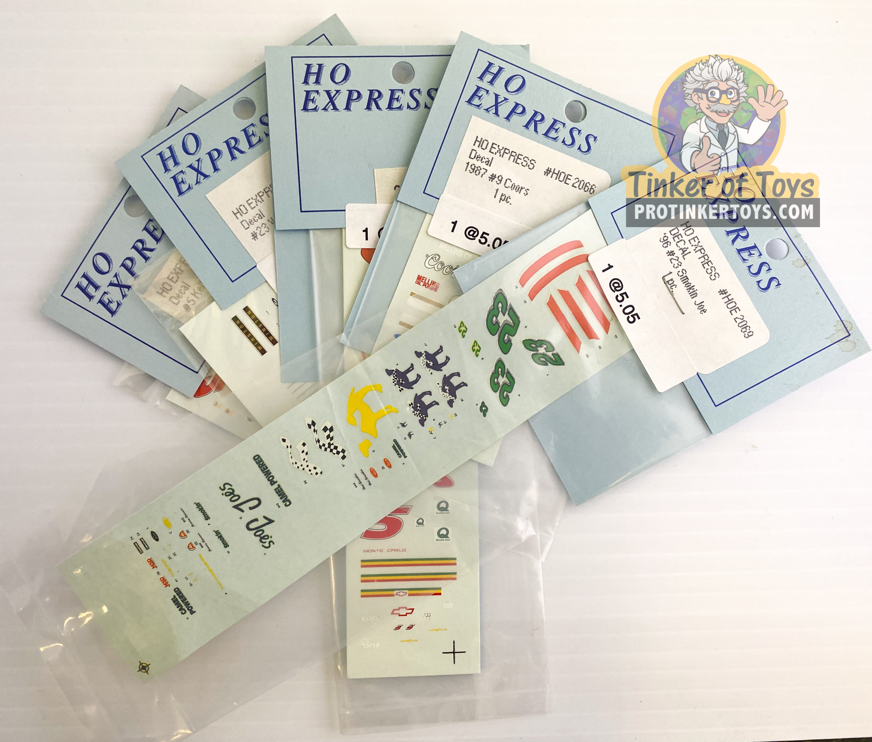 Exciting HO Express Slot Car Decal Sticker Pack 2060 - 2069