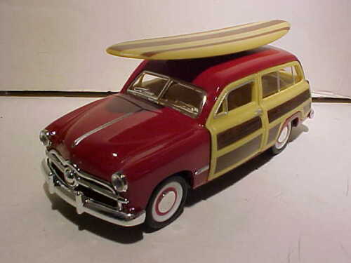 1949 Ford Woody Wagon with Wooden Surfboard - A Must - Have Toy by Kinsmart! 5402DSI