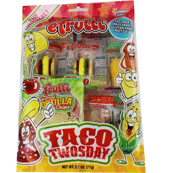 E. Frutti Taco Twosday Gummi Candy - 2.7 Oz Peg Bag | 49135