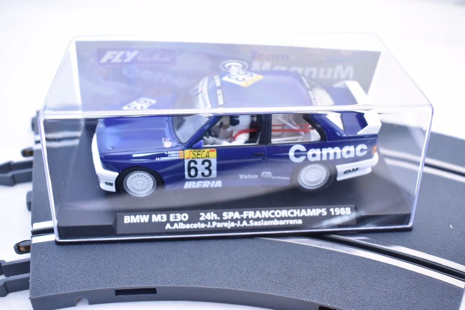 Exciting 1988 BMW M3 E30 24H SPA-Francorchamps Slot Car by FLY CAR | 96092 | E1701