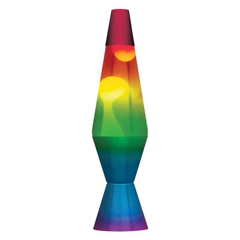 14.5-Inch Schylling Lava Lamp Rainbow: White, Clear & Tricolor Magic!