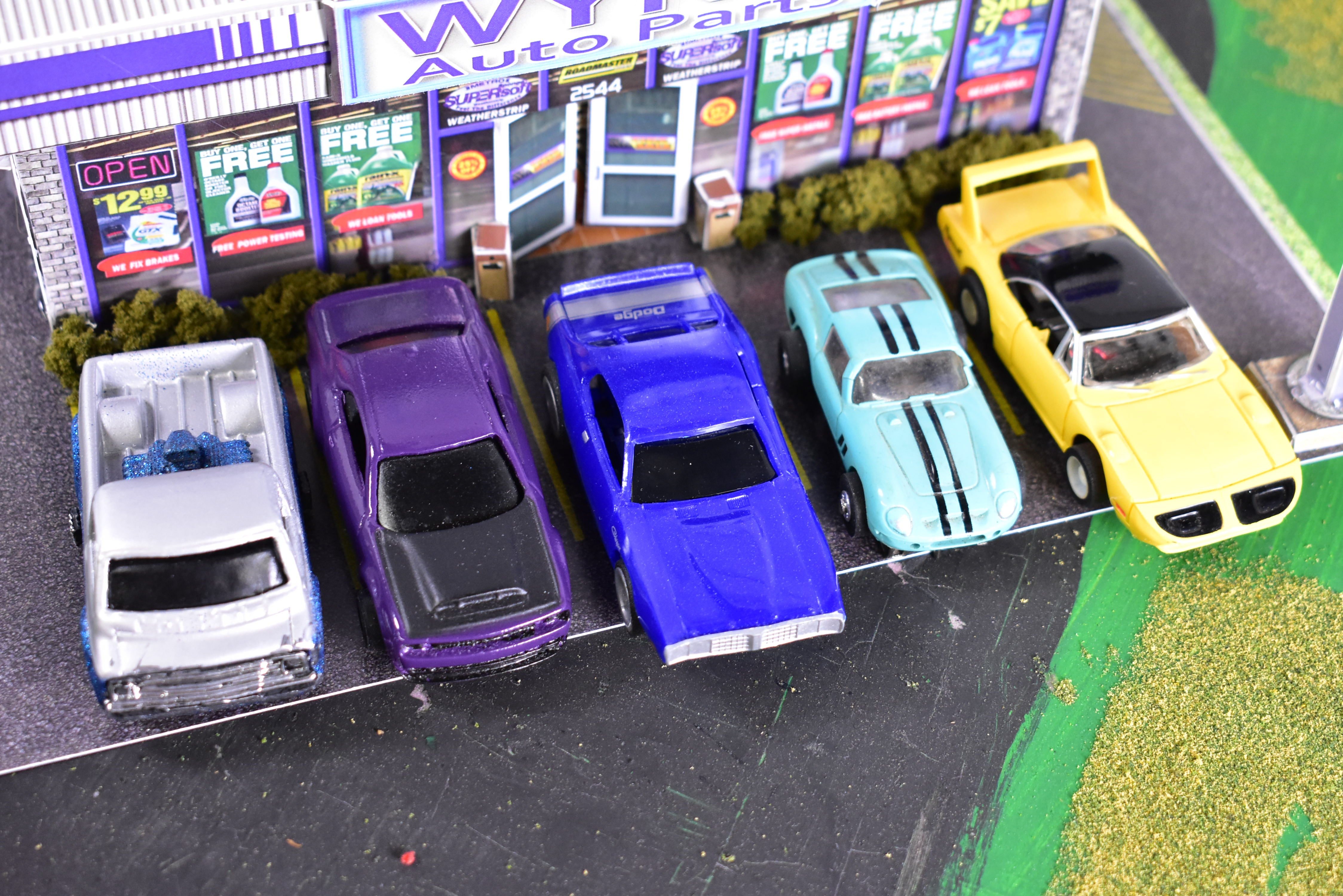 Robert Fish's Used Car Lot - Exciting HO Assorted Slot Cars | Lot B | Tyco / Aurora