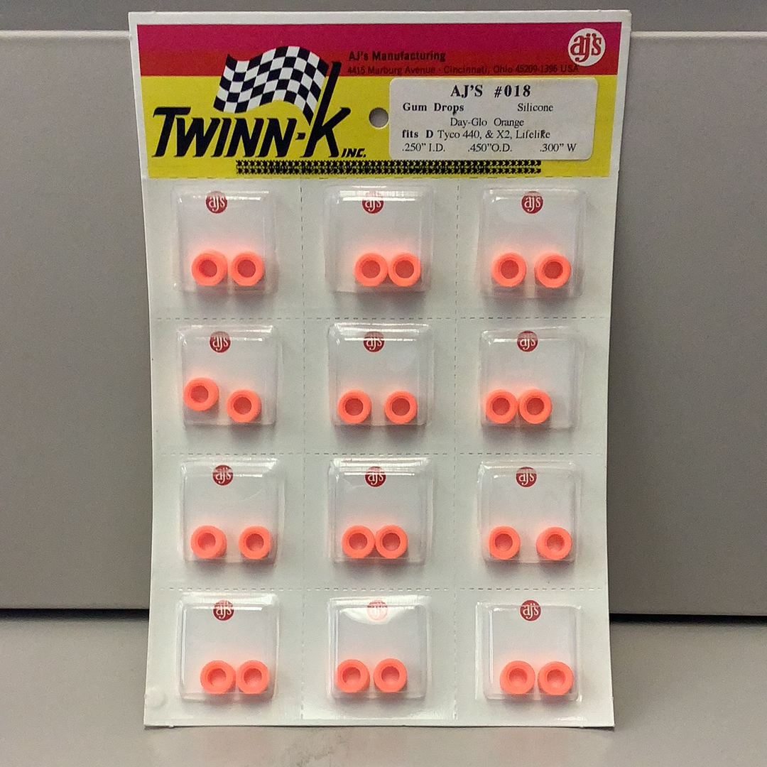 AJ'S 018 Day-Glo Orange Gum Drops Silicone Tires - A Must-Have!