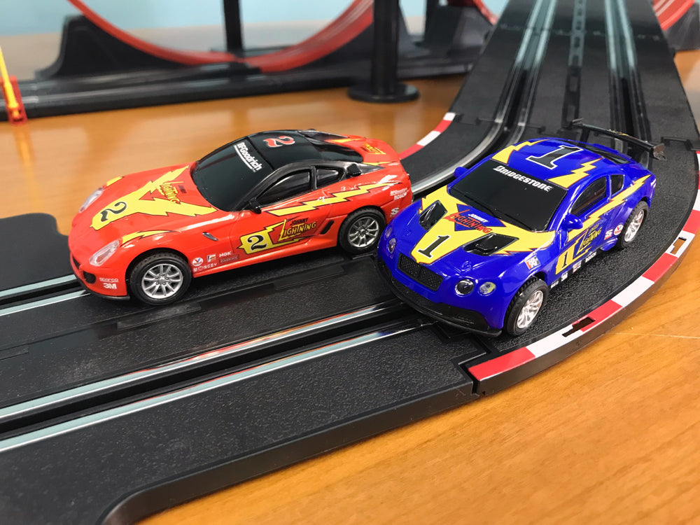 Johnny Lightning 24' Double Loop Raceway Remote Control Electric 1:43 Scale Slot Race Set - Exclusive Auto World Gem! | JLRS001