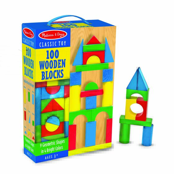 Melissa & Doug's Enchanting 100-Piece Wood Block Set - Unleash Creativity!