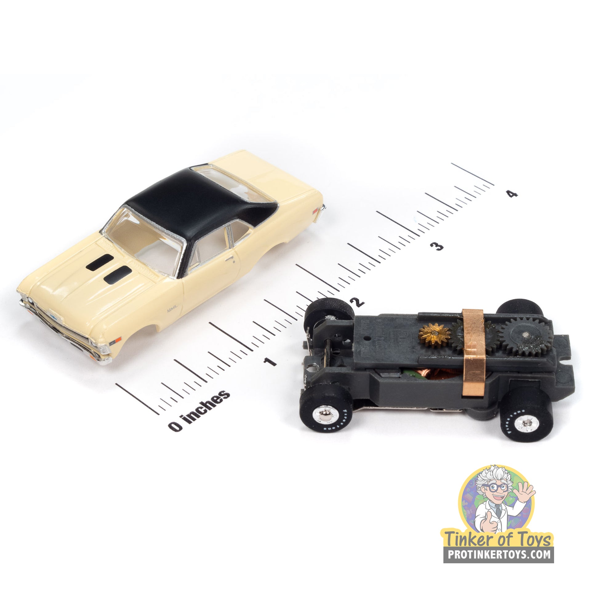Thunderjet 1969 Chevy Nova (Cream) 1A - Auto World's Stunning Slot Car! | SC411